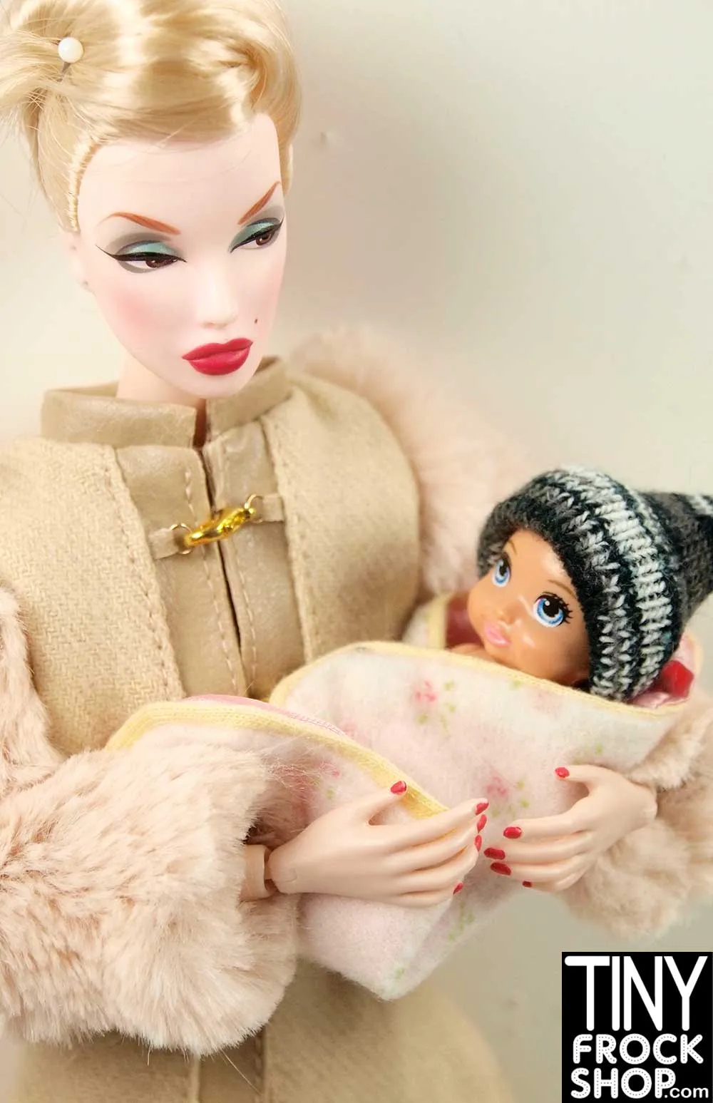 12" Fashion Doll Knit Baby Cap Hat by Pam Maness