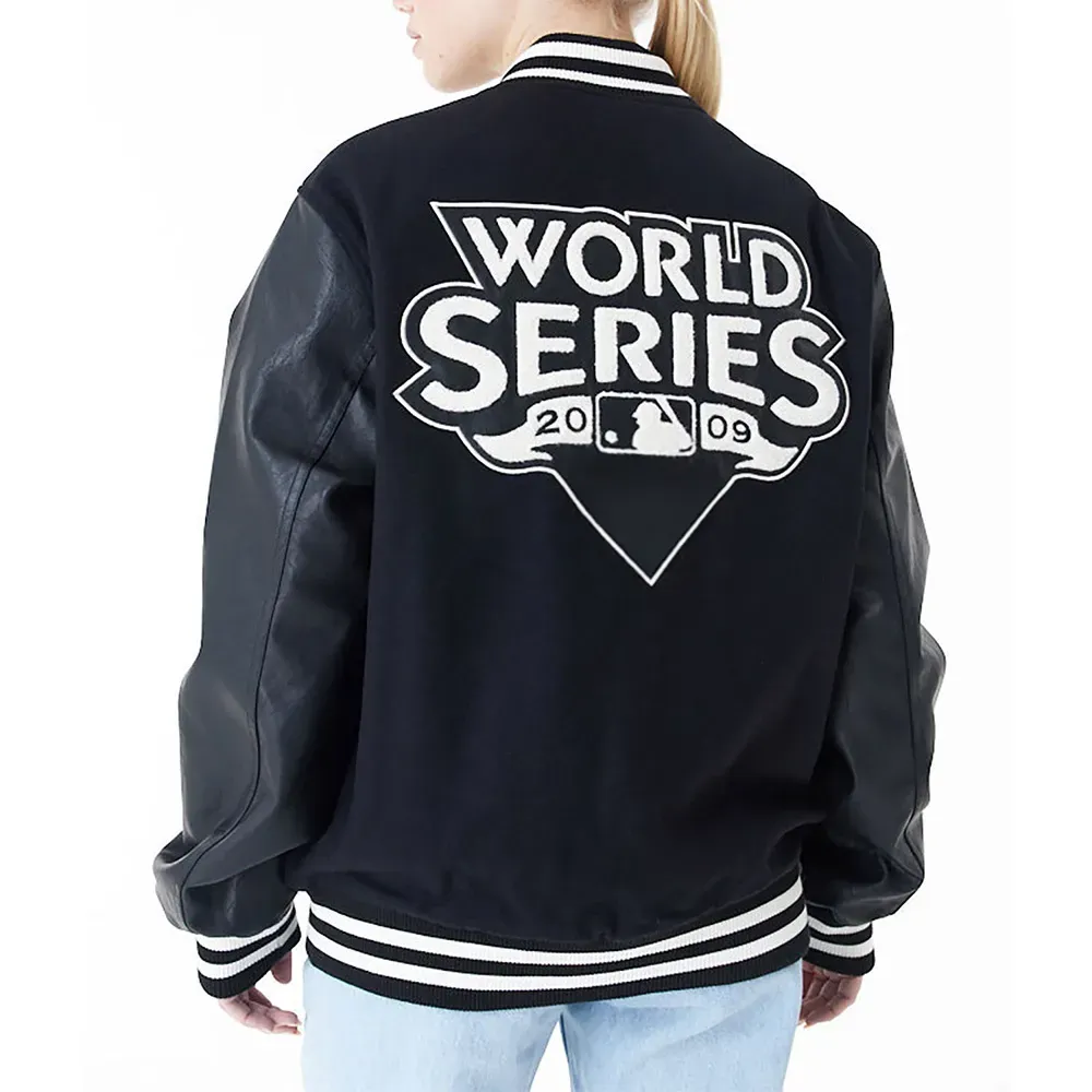 2009 NY Yankees World Series Black Varsity Jacket