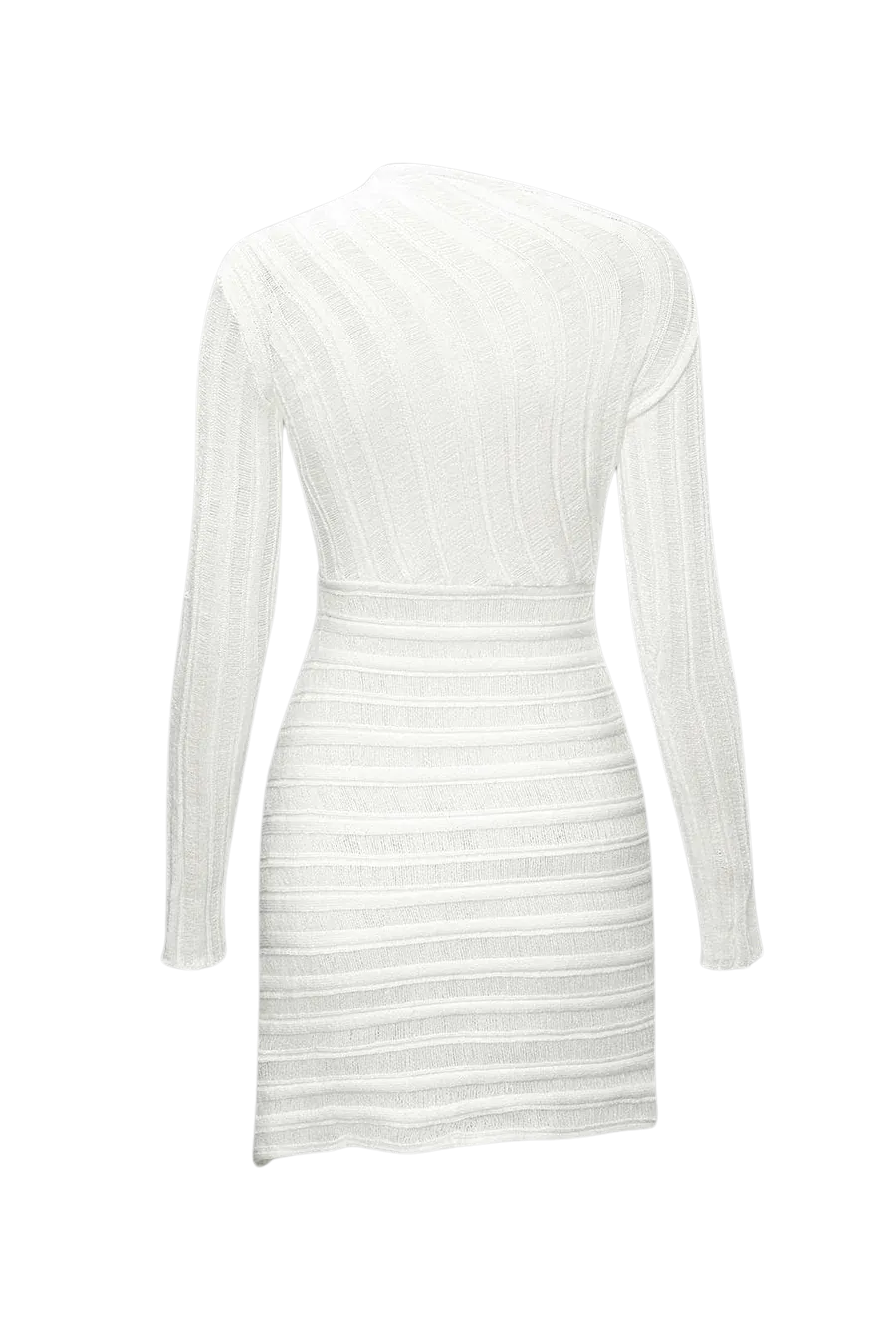 A&A Asymmetric Cut Out Long Sleeve Knitted Mini BodyconDress