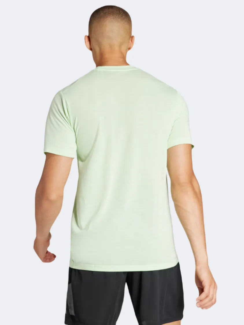 Adidas Essentials Feelready Logo Men Training T-Shirt Semi Green Spark