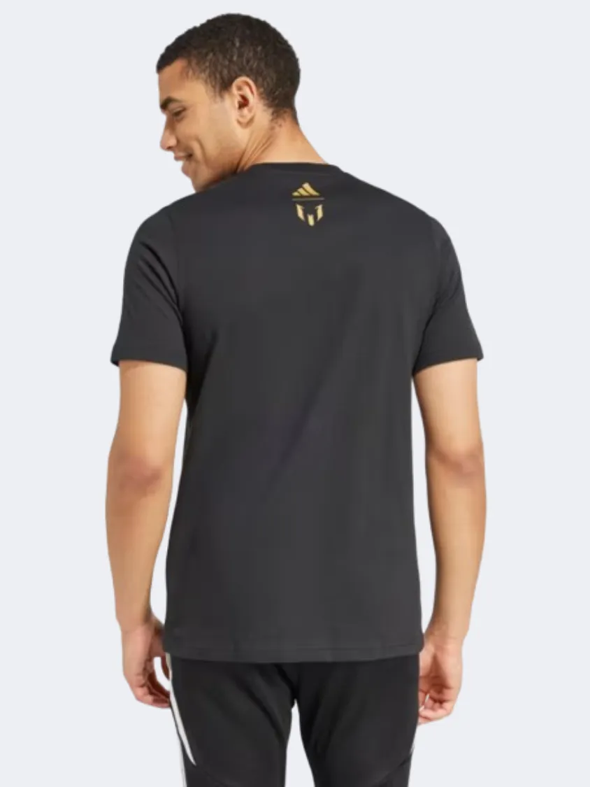 Adidas Messi Men Football T-Shirt Black/Blue