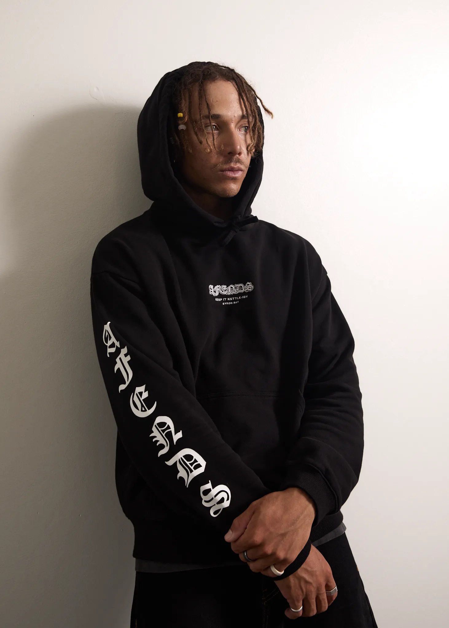 AFENDS Mens Gothic - Pull On Hood - Black