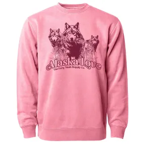 Alaska Love Pink PIGMENT DYED CREW NECK