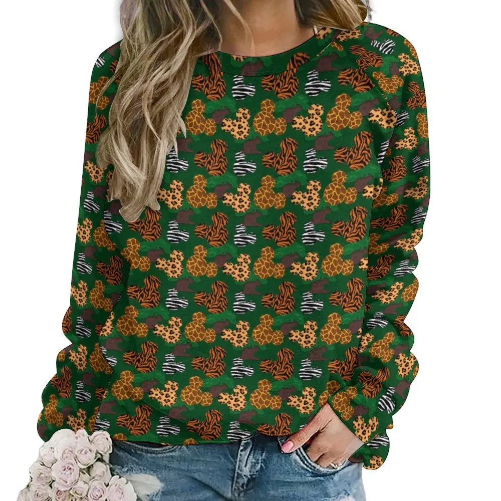Animal Prints Women's Raglan Crewneck Sweatshirt