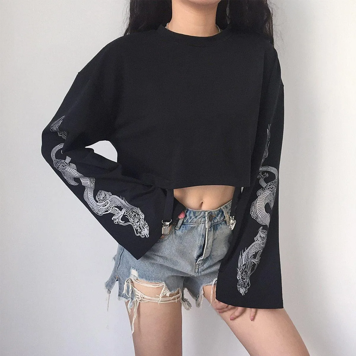 Autumn Loose Jumper Pullovers Crop Tops For Women