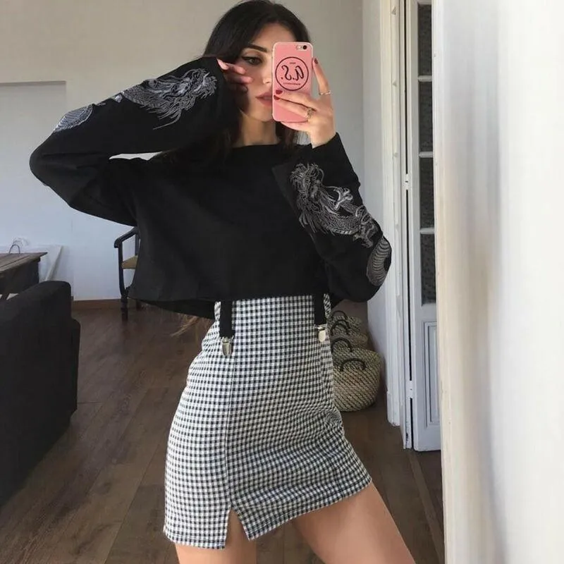 Autumn Loose Jumper Pullovers Crop Tops For Women