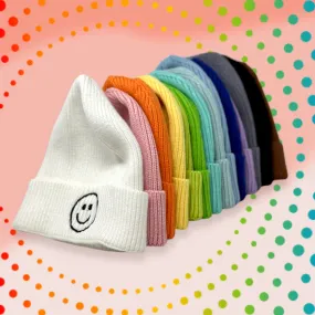 Baby Smiley Beanie - Cute & Cozy Infant Hat with Smiley Face for Boys and Girls, Soft Knit Beanie for Winter & Gift Giving