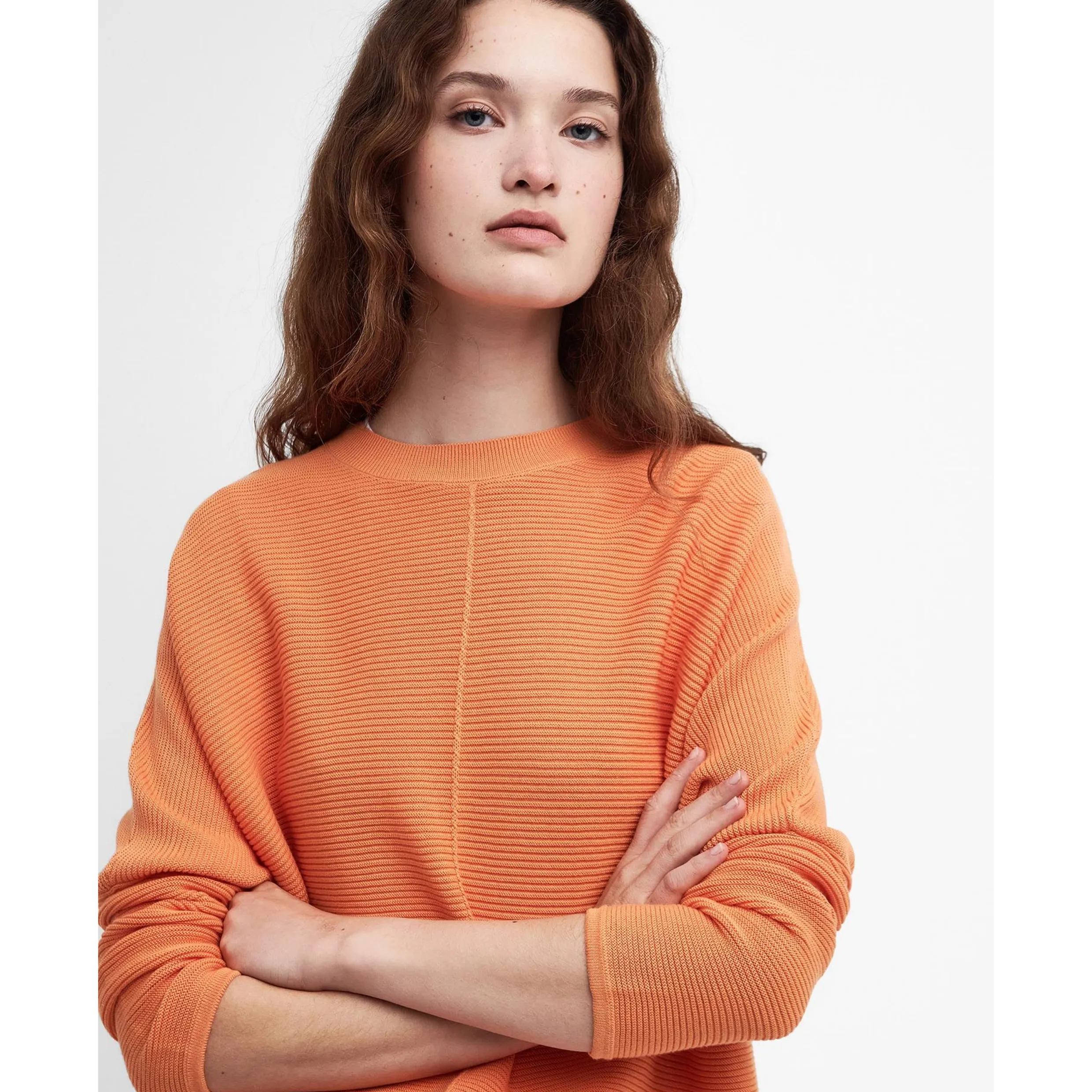 Barbour Bickland Knit Jumper Apricot Crush LKN1506YE72