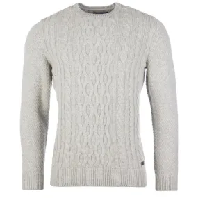 Barbour Chunky Mens Lambswool Cable Crew Jumper - Fog