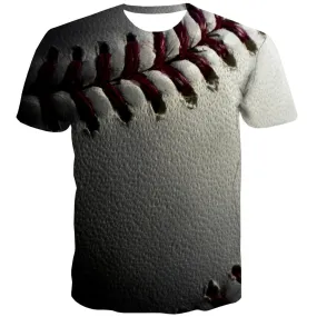 Baseball T shirts Men Stadium Tshirt Anime Game Tshirts Cool White Tshirt Printed