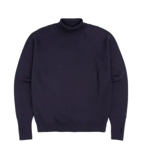 Batoner Light Wool Signature Turtle Neck Sweater: Navy