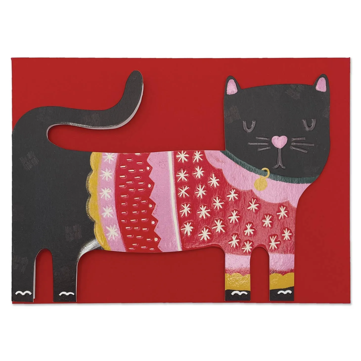 Black & White Cat Christmas Jumper Card