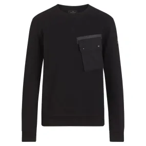 Black Dry Cotton Crewneck Fleece