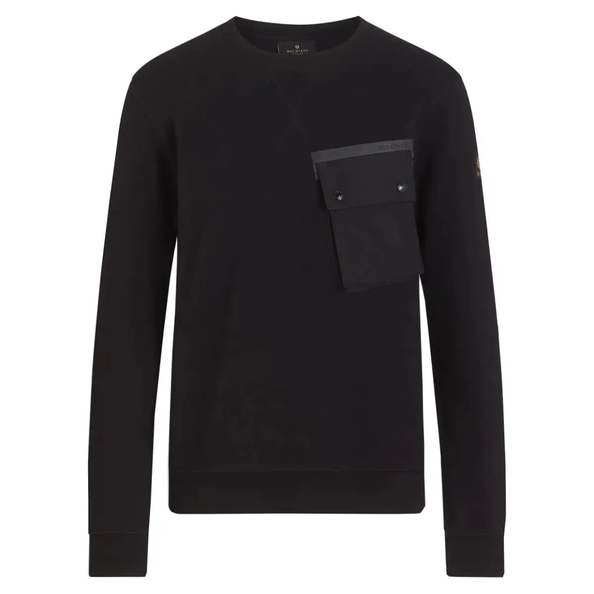 Black Dry Cotton Crewneck Fleece