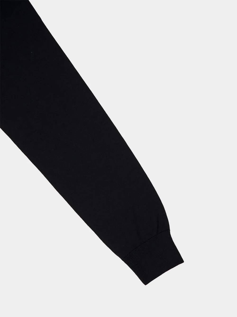 Black Lightweight merino wool crewneck