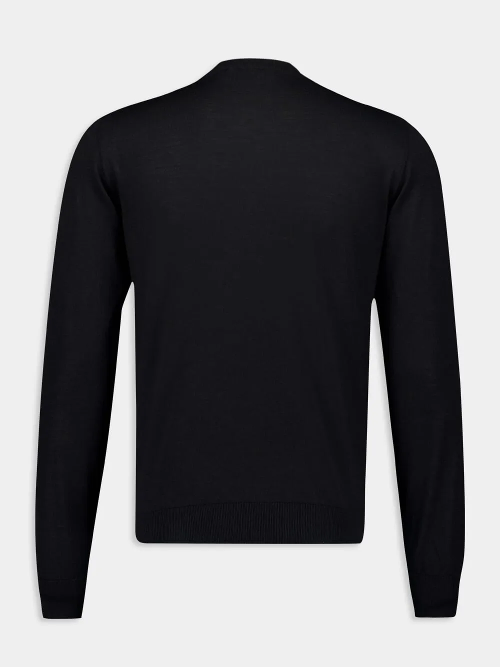 Black Lightweight merino wool crewneck
