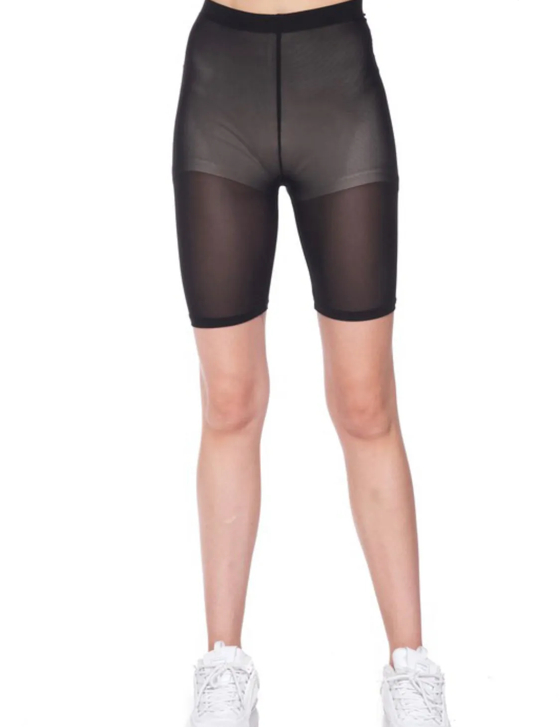 Black Mesh Bike Shorts