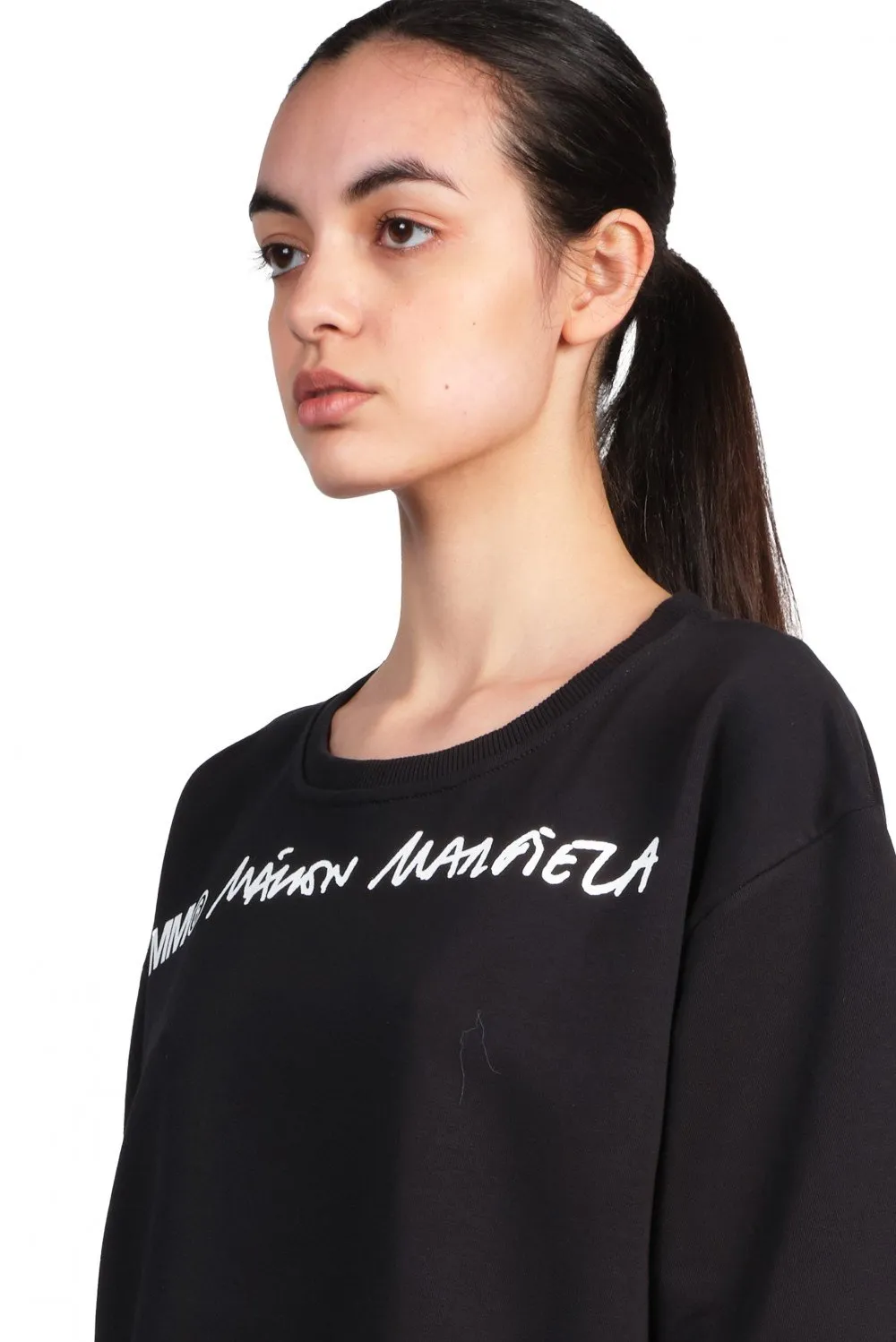 Black Wide Cropped T-Shirt