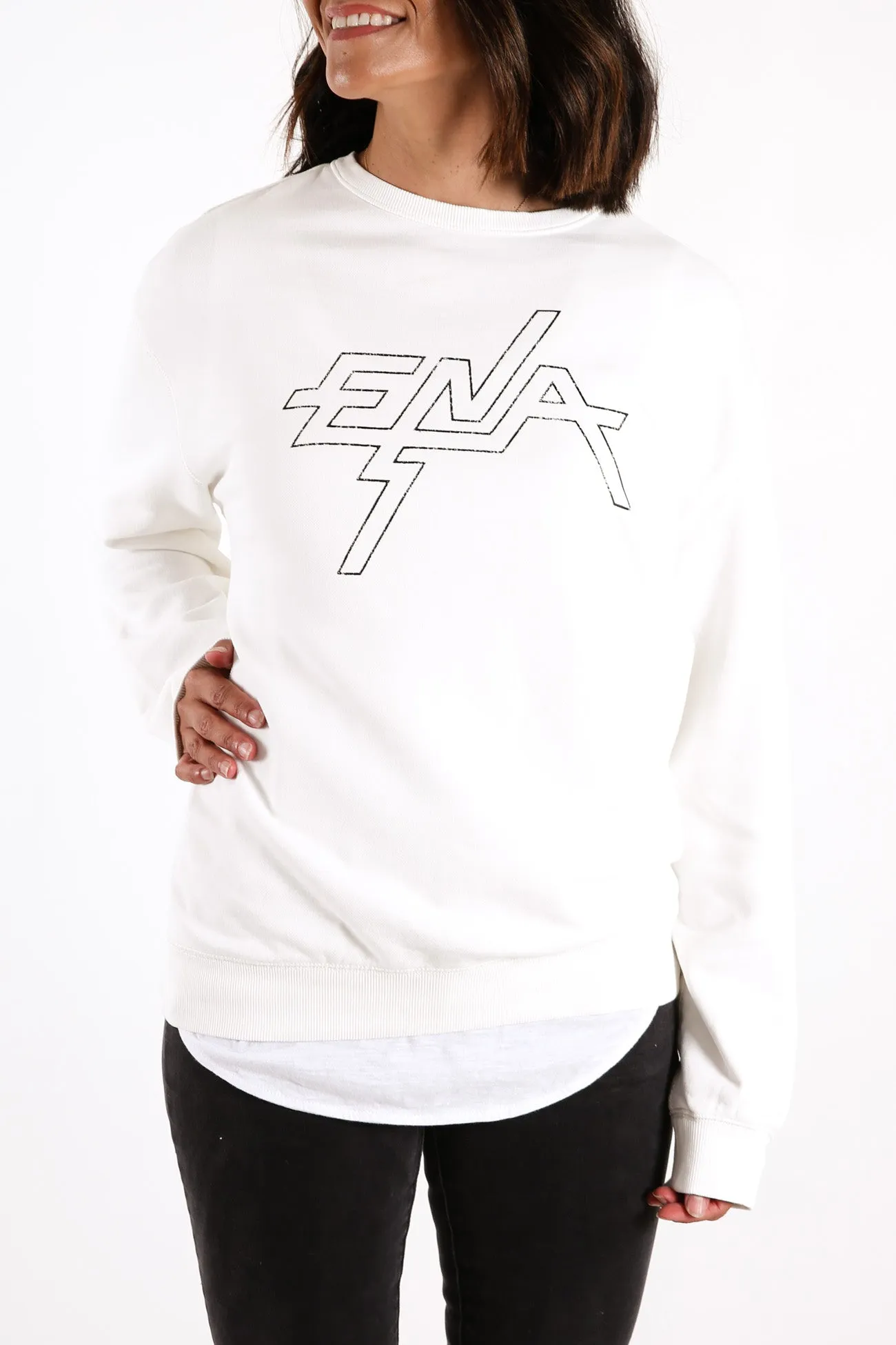 Block Logo Sweatshirt White
