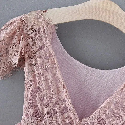 Bohemian Flutter Dress - Dusty Rose