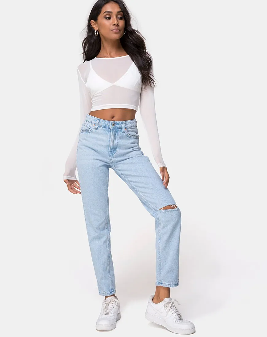 Bonnie Crop Top in Ivory Net