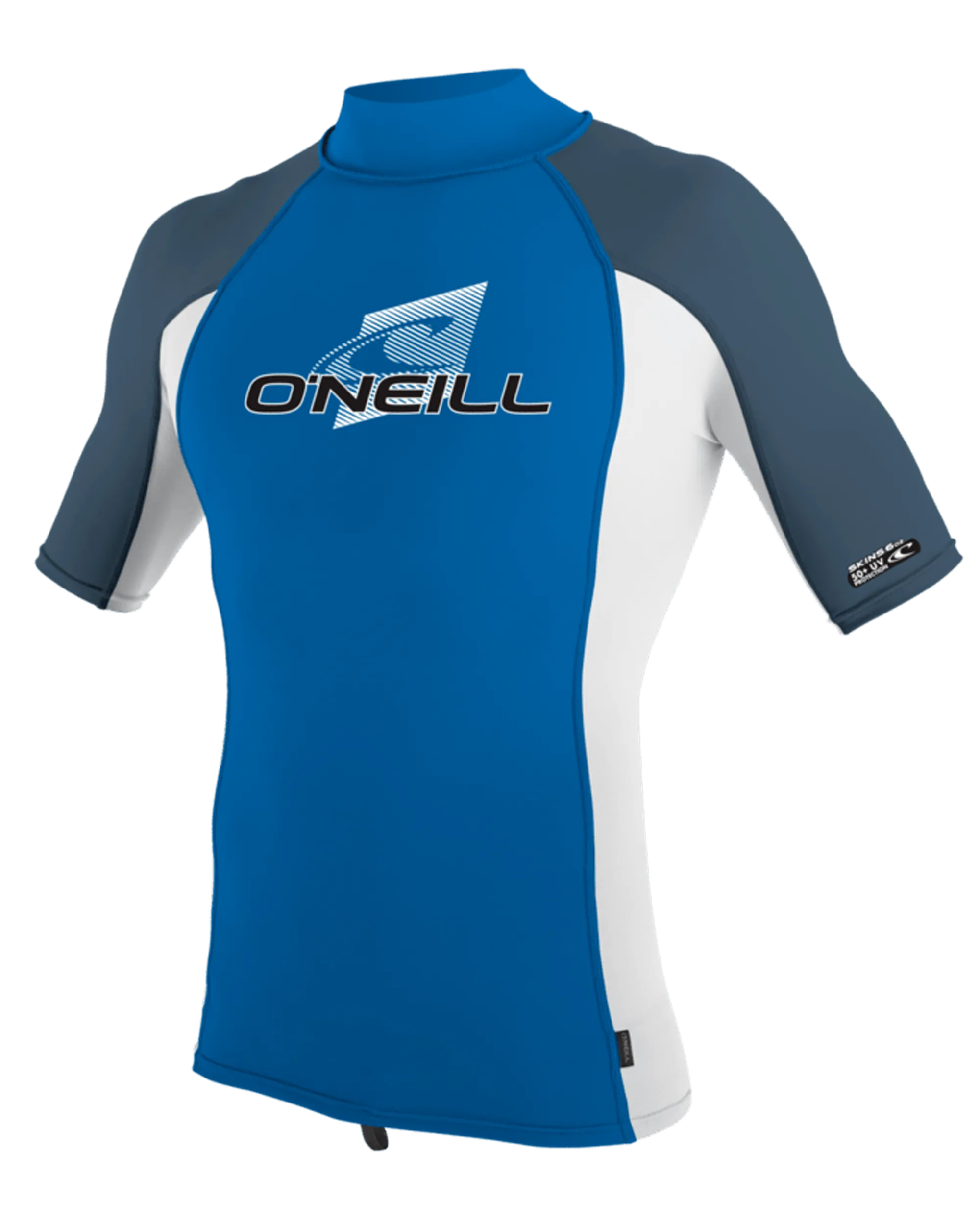 Boys Premium Skins Turtleneck Rash Vest in Ocean, White & Copen Blue