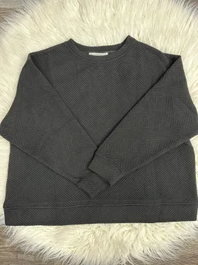 Brinley Textured Cropped Crewneck Black