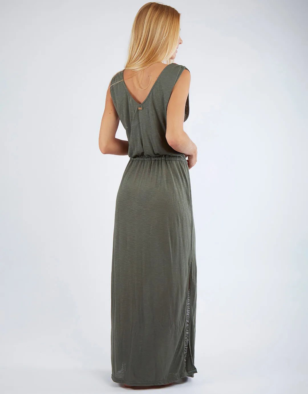 Caraiva Erman Embroidered Dress - Khaki