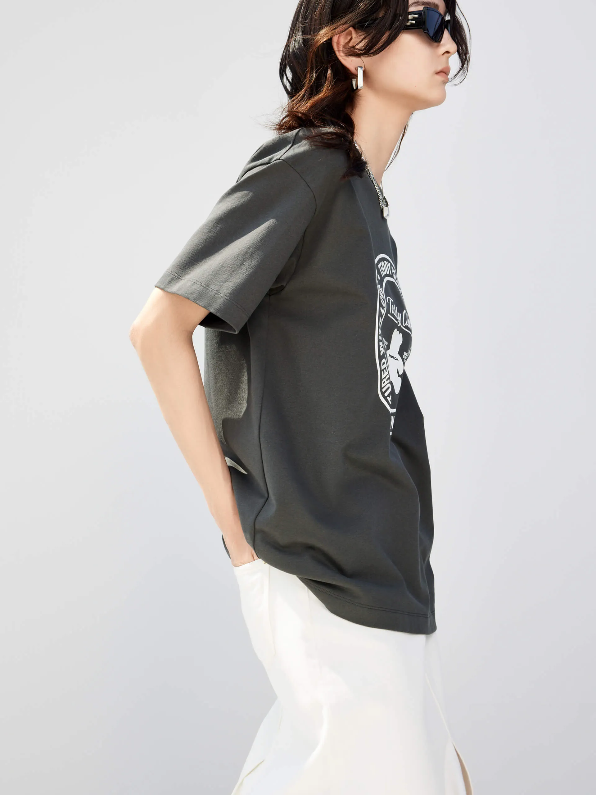 Cartoon Print Cotton T-shirt
