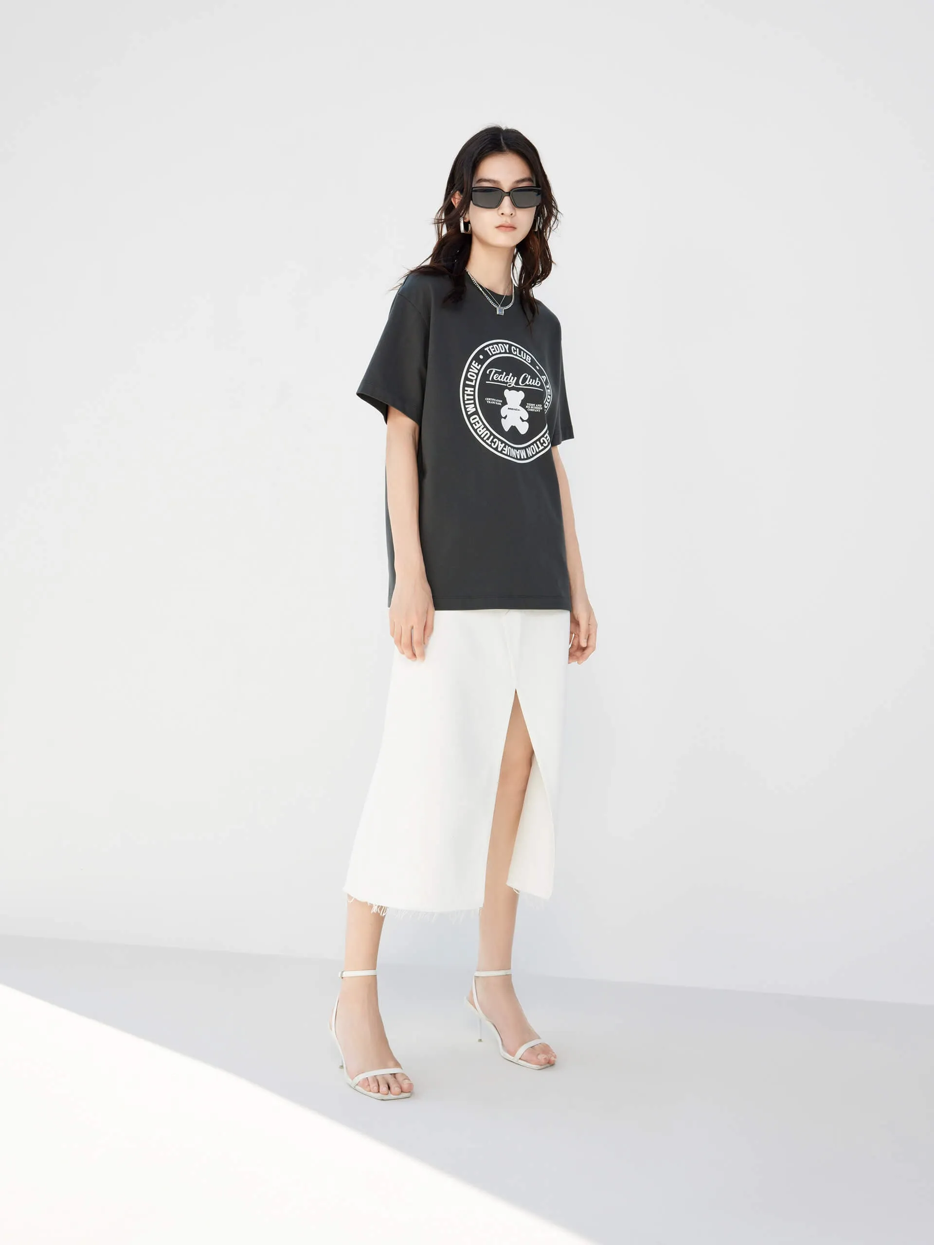 Cartoon Print Cotton T-shirt