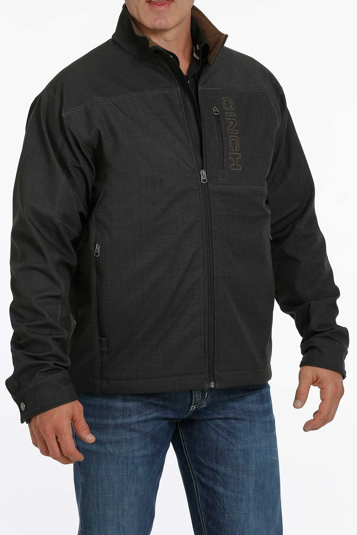'Cinch' Men's Concealed Carry Bonded Logo Jacket - Black / Tan
