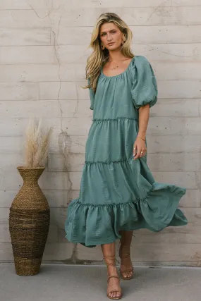 Corinne Tiered Maxi Dress in Blue - FINAL SALE
