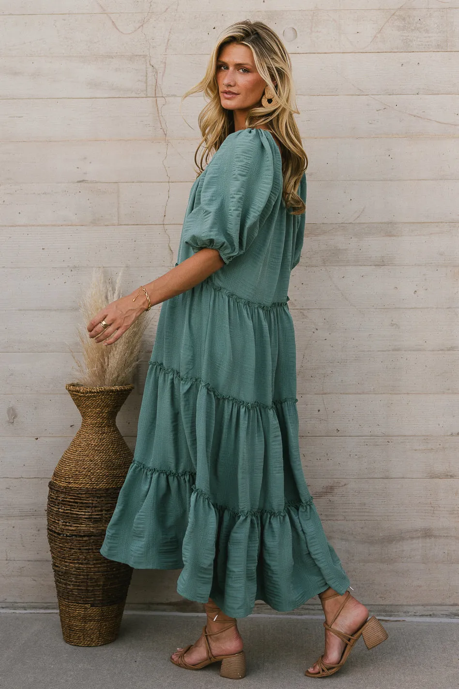 Corinne Tiered Maxi Dress in Blue - FINAL SALE