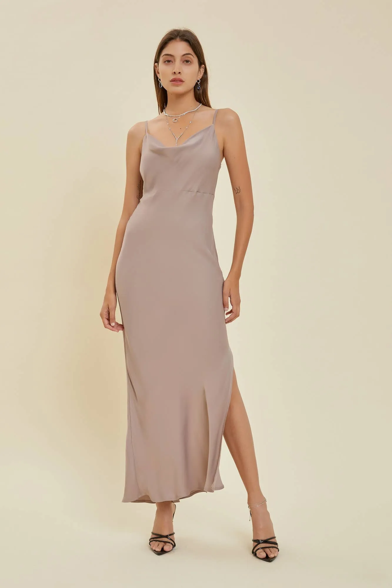 Cowl Neck Slip Dress