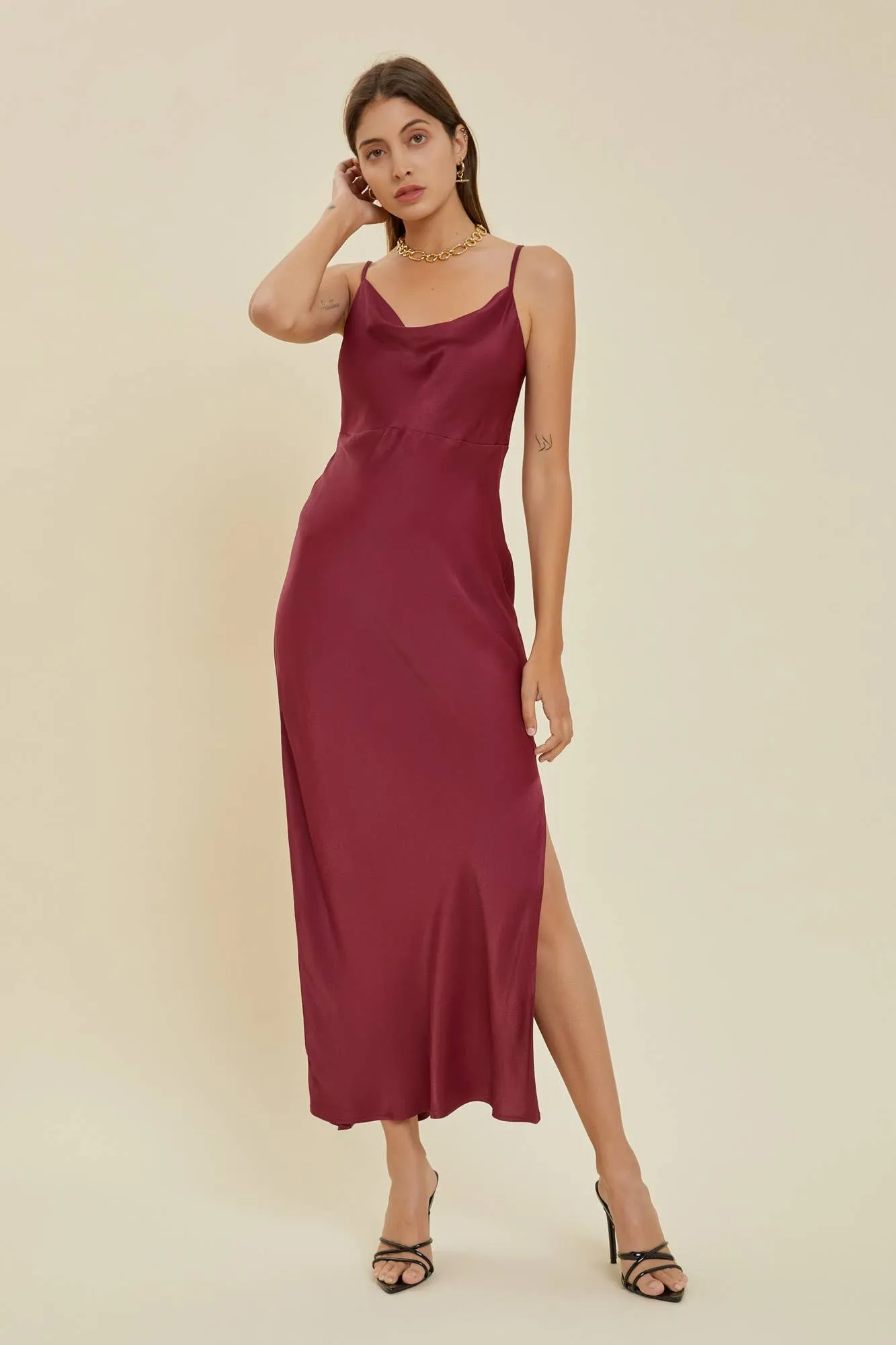 Cowl Neck Slip Dress