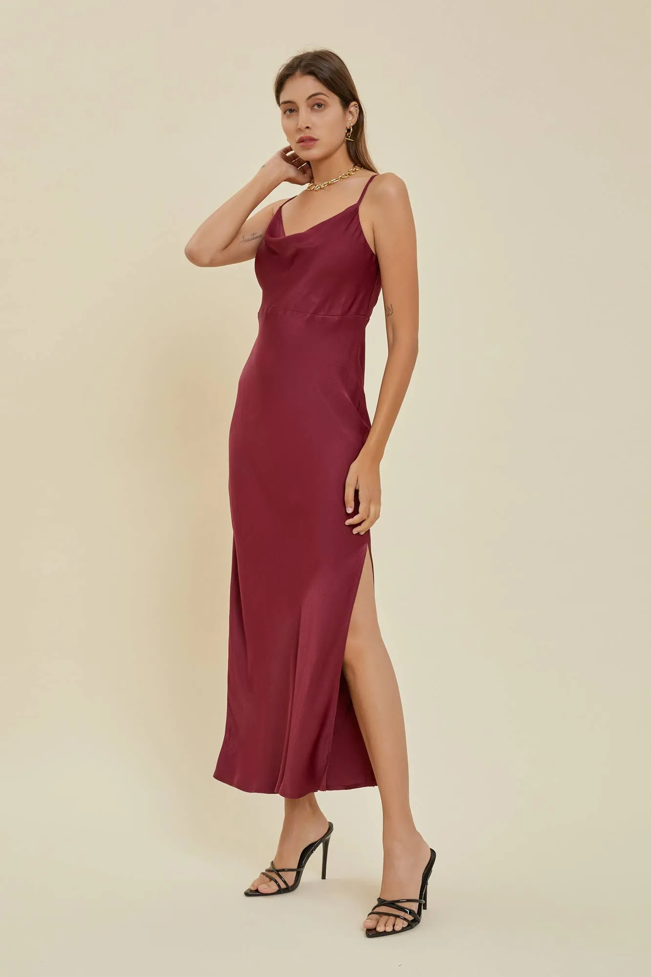 Cowl Neck Slip Dress