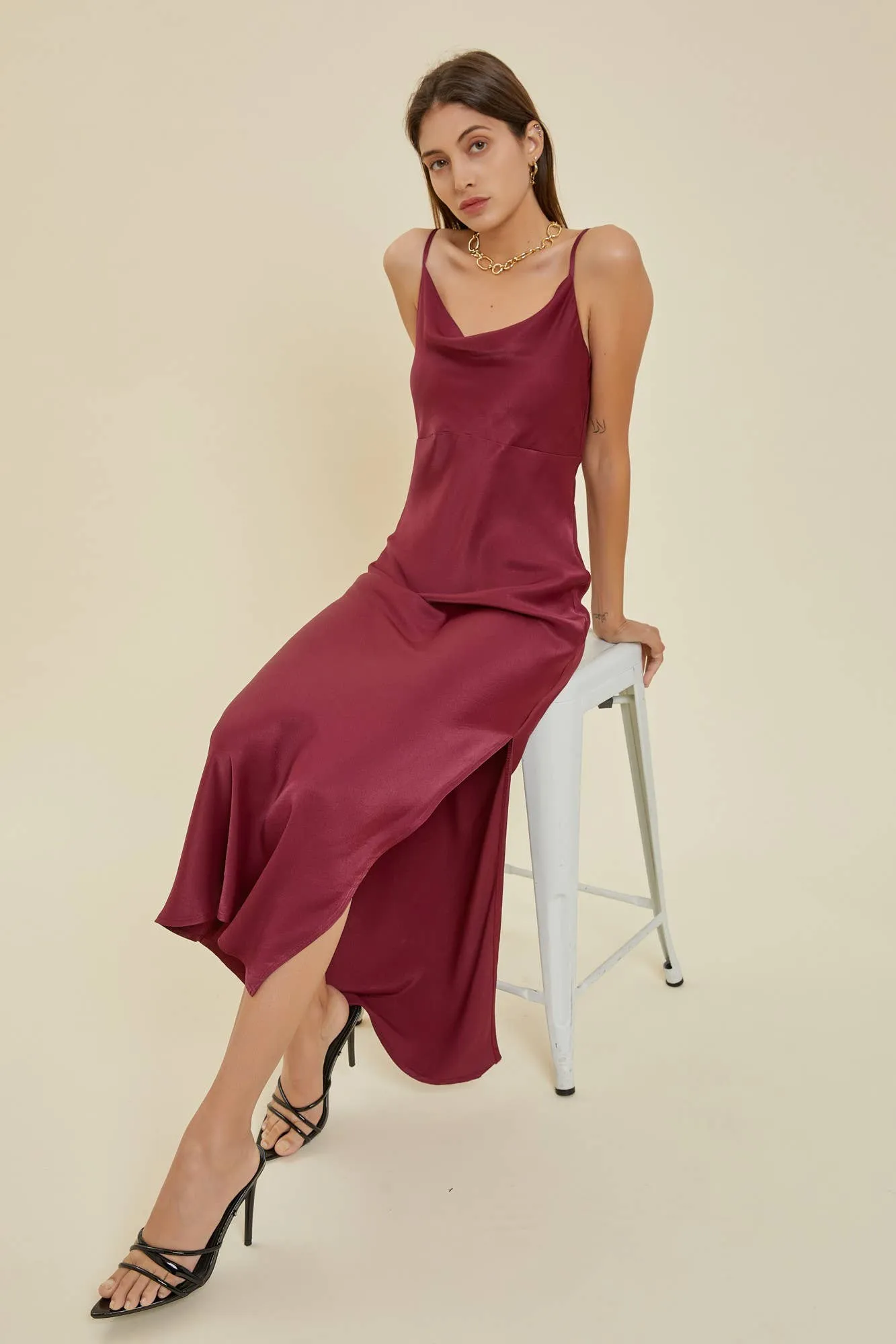 Cowl Neck Slip Dress