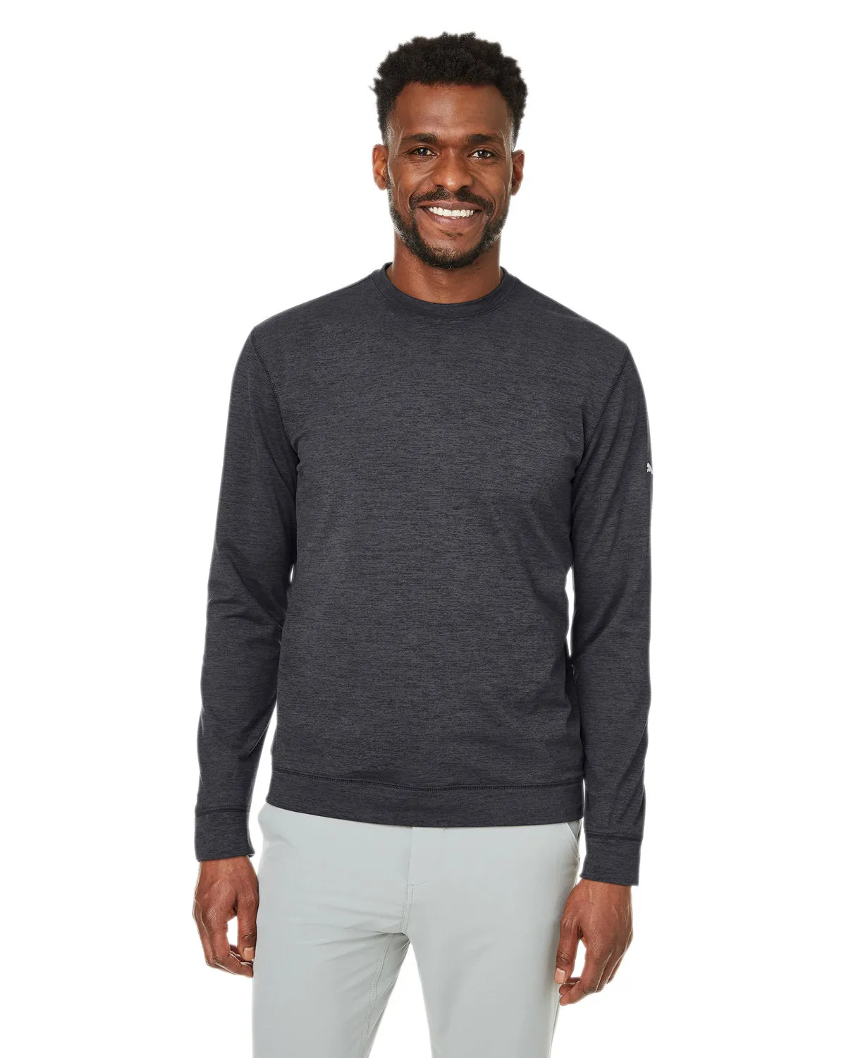 Custom Puma Men's Cloudspun Crew, Puma Black Heather