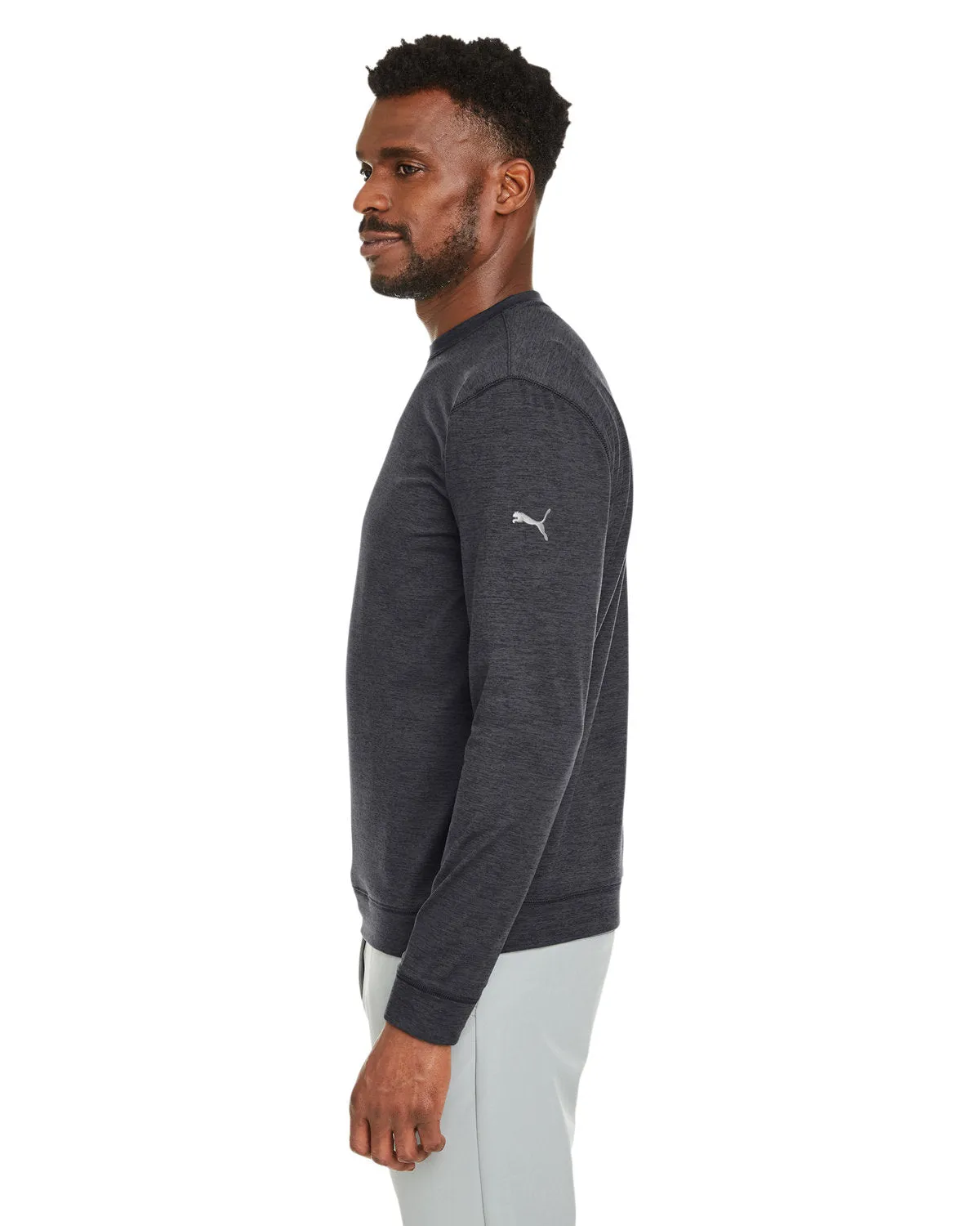Custom Puma Men's Cloudspun Crew, Puma Black Heather