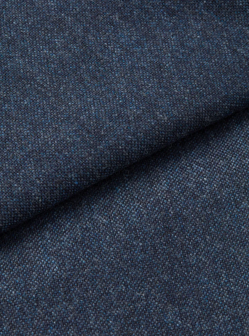 Dark Blue Wool Tweed Blazer