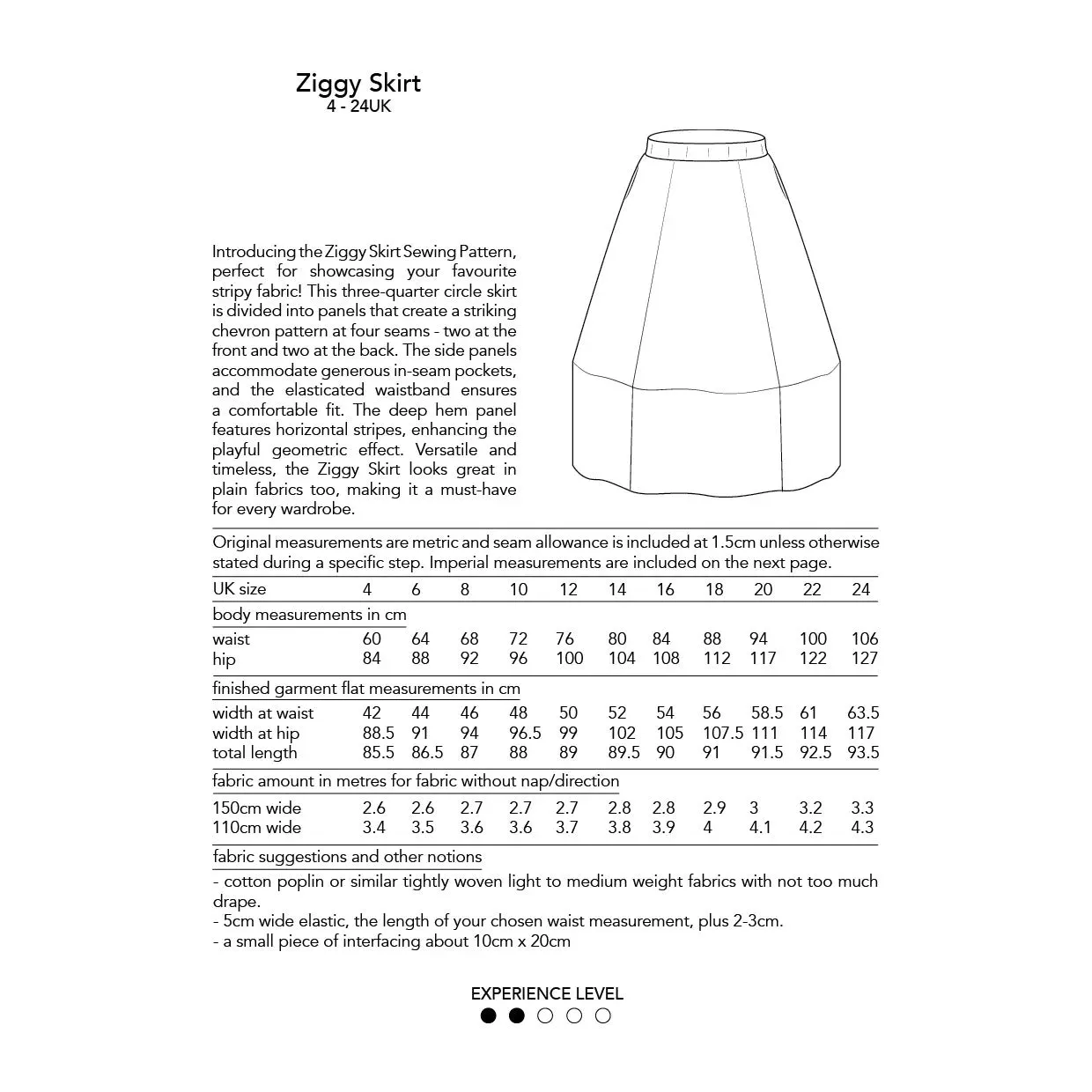 Dhurata Davies - Ziggy Skirt - Paper Sewing Pattern