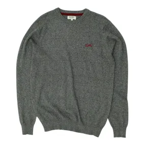 Diesel Mens Grey Knit Crew Neck Jumper | Vintage High End Designer Sweater VTG