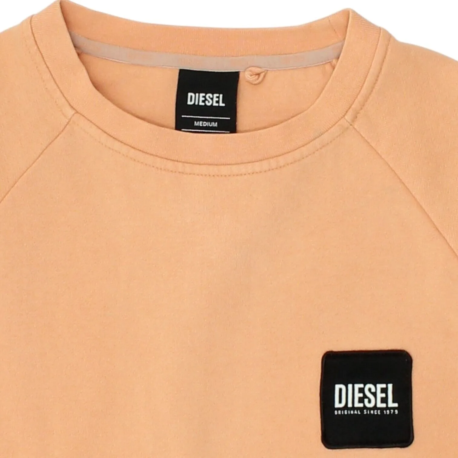 Diesel Mens Orange Crew Neck Sweatshirt | Casual Designer Jumper Sweater VTG