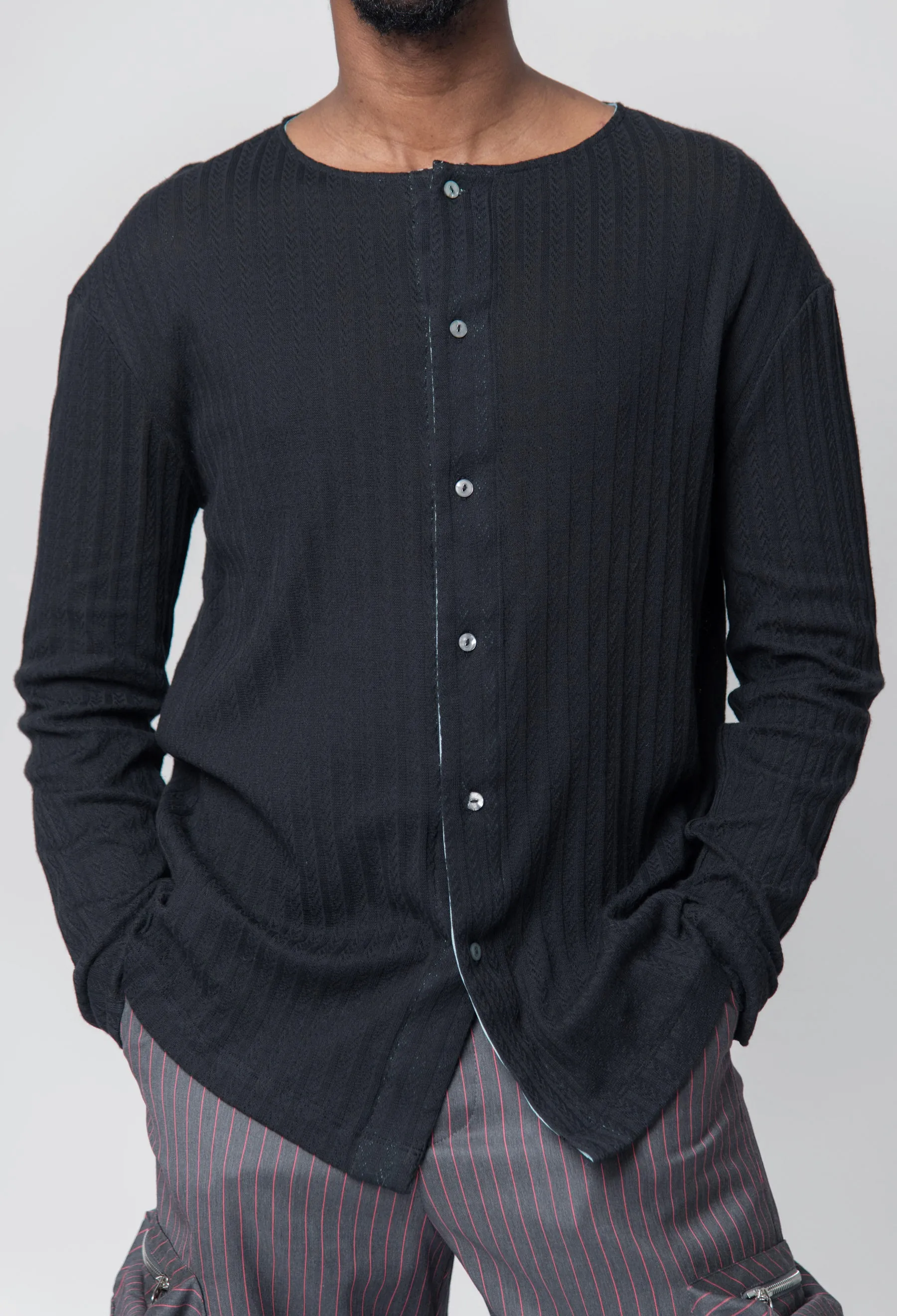 Dolly Henley Tee Black