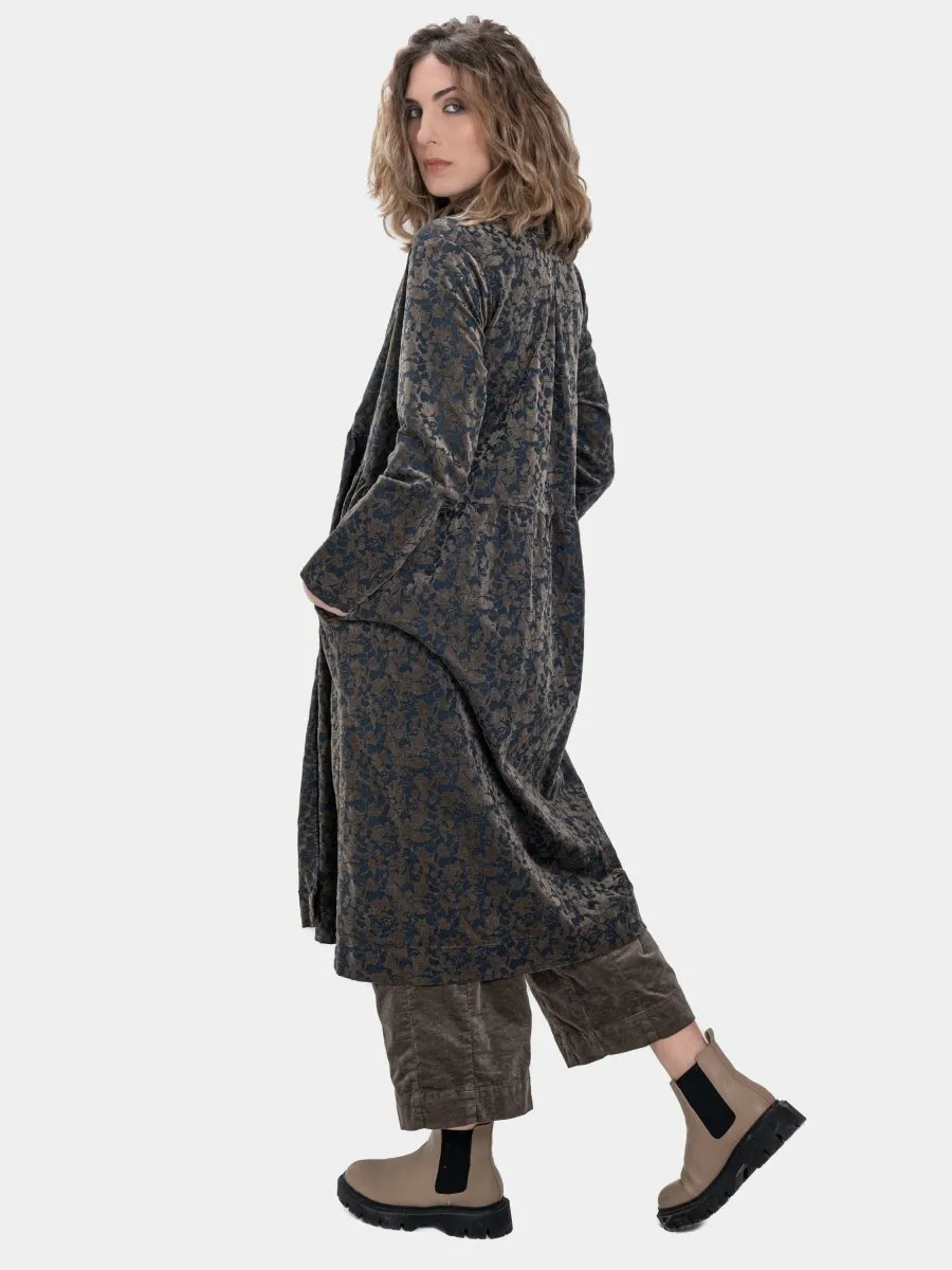 Double Breasted Floral Coat Dress