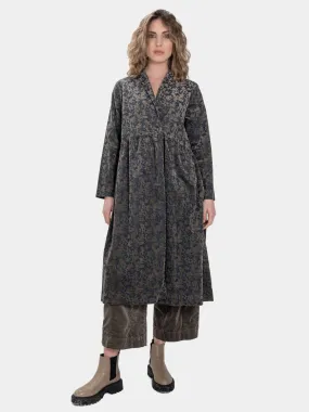 Double Breasted Floral Coat Dress