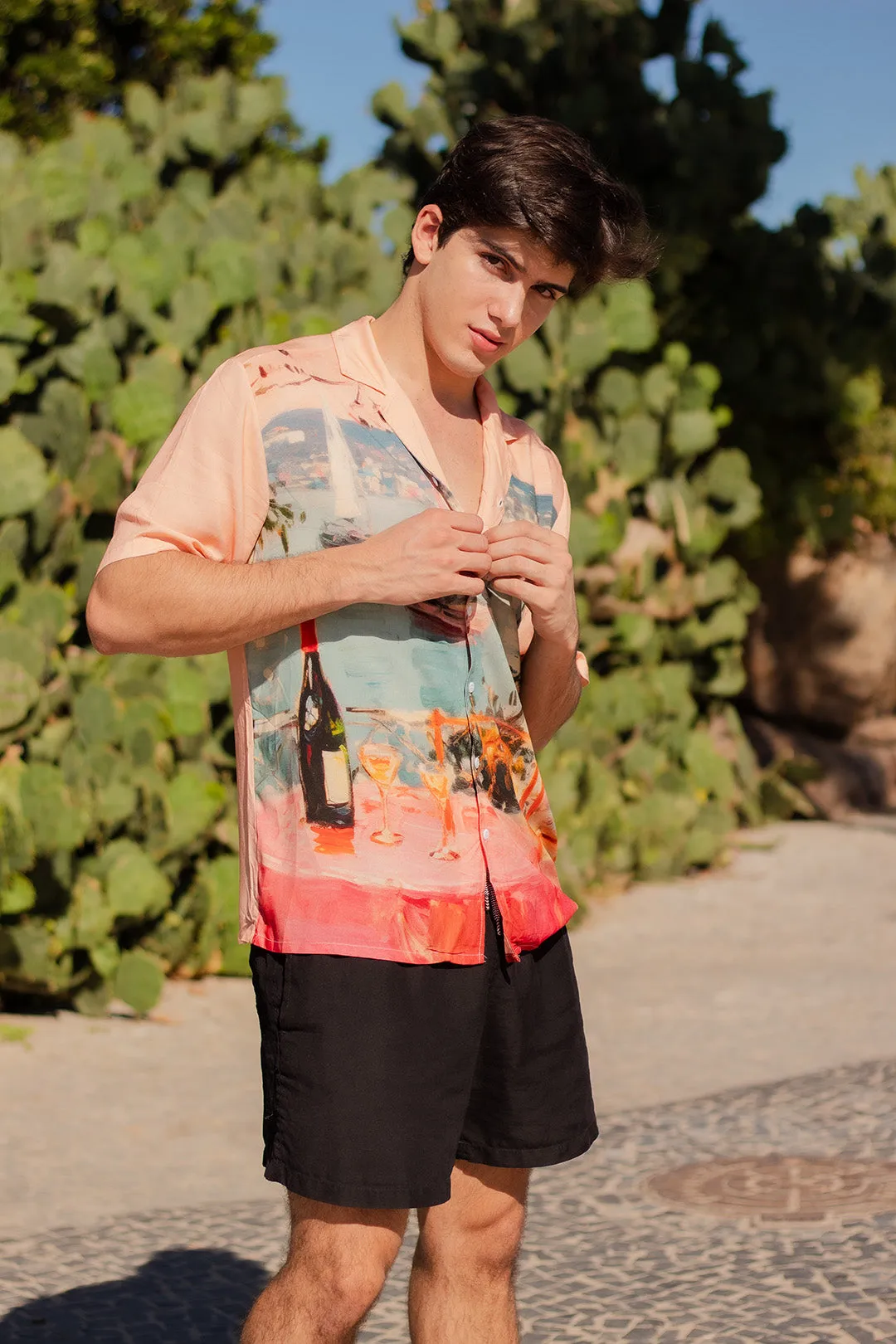 Drinks by the Bay Rayon Short Sleeve Shirt