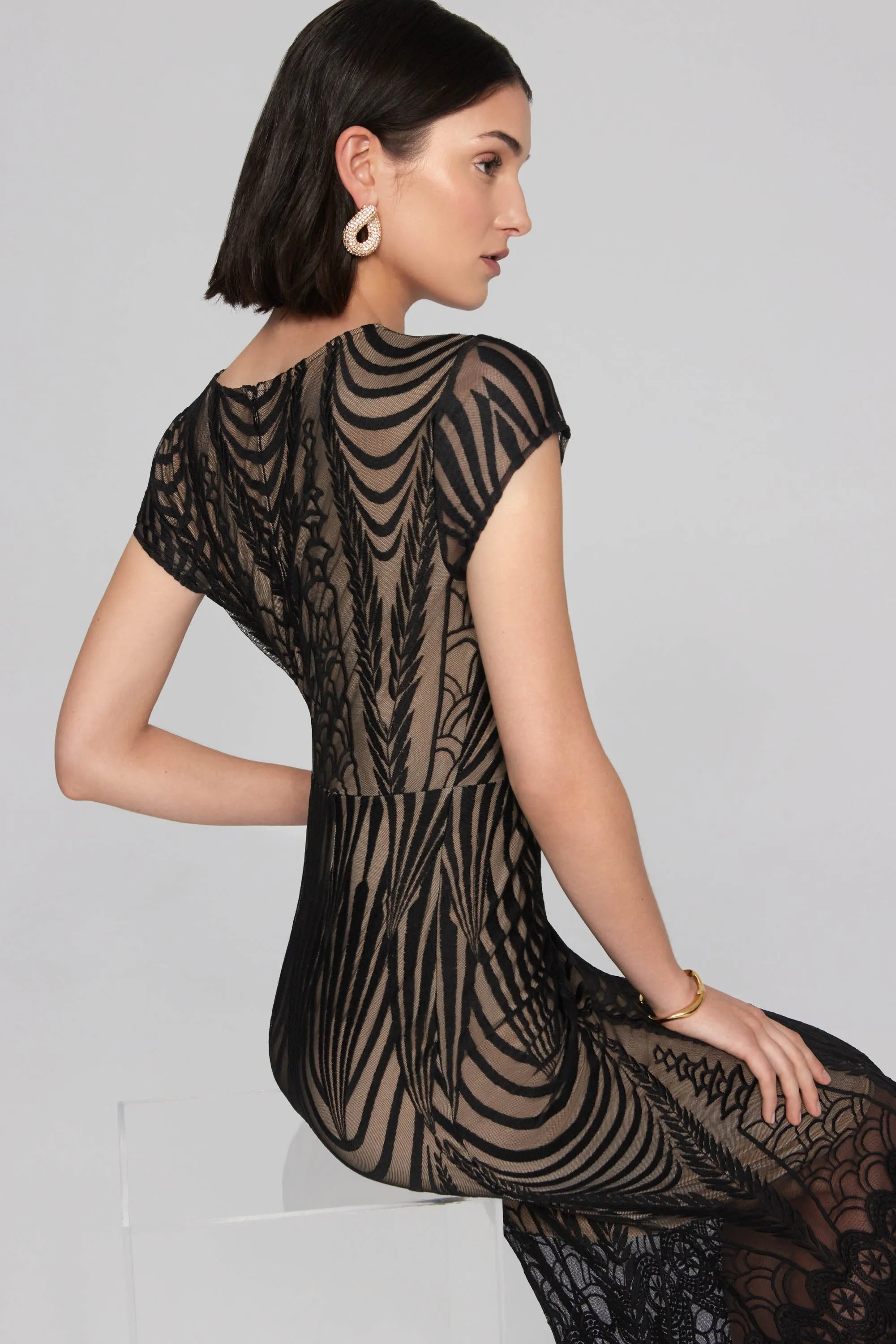 Embroidered Lace Trumpet Gown