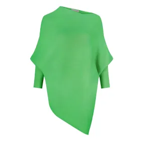 Emilie Asymmetric Jumper in Grass Green