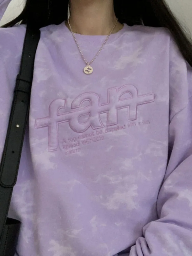 Fashionkova  Vintage Gothic Letter Print Oversize Sweatshirts Women Harajuku Emo Loose Hoodies Casual Crewneck Pullover Tops Hip Hop